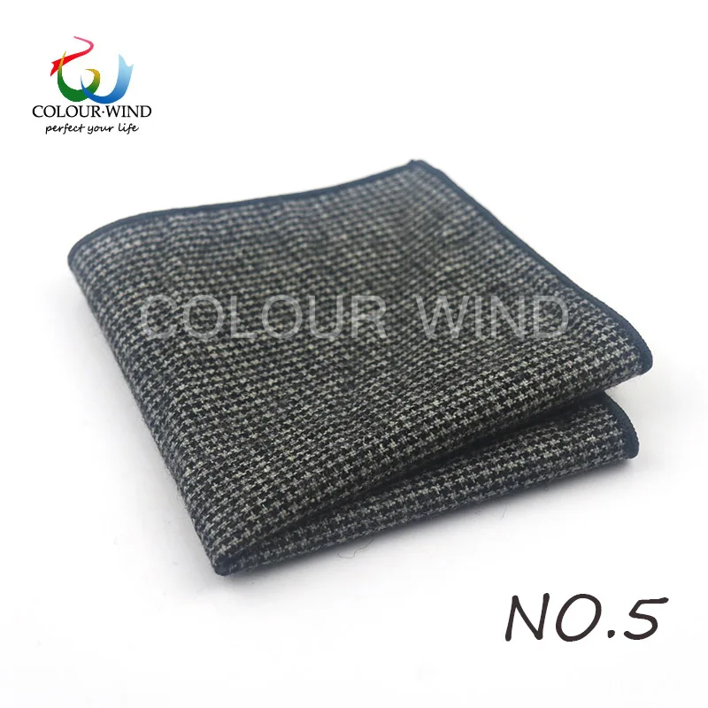 British Style Men's Wool 24*24CM Striped Cotton Handkerchief Vintage Hankies Pocket Square Set Neckwear Suit Accessories Pañuelo