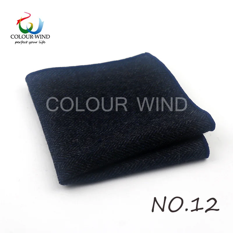 British Style Men's Wool 24*24CM Striped Cotton Handkerchief Vintage Hankies Pocket Square Set Neckwear Suit Accessories Pañuelo