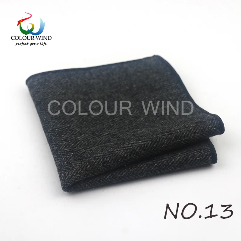 British Style Men's Wool 24*24CM Striped Cotton Handkerchief Vintage Hankies Pocket Square Set Neckwear Suit Accessories Pañuelo