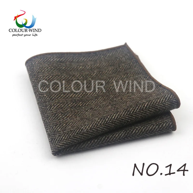 British Style Men's Wool 24*24CM Striped Cotton Handkerchief Vintage Hankies Pocket Square Set Neckwear Suit Accessories Pañuelo