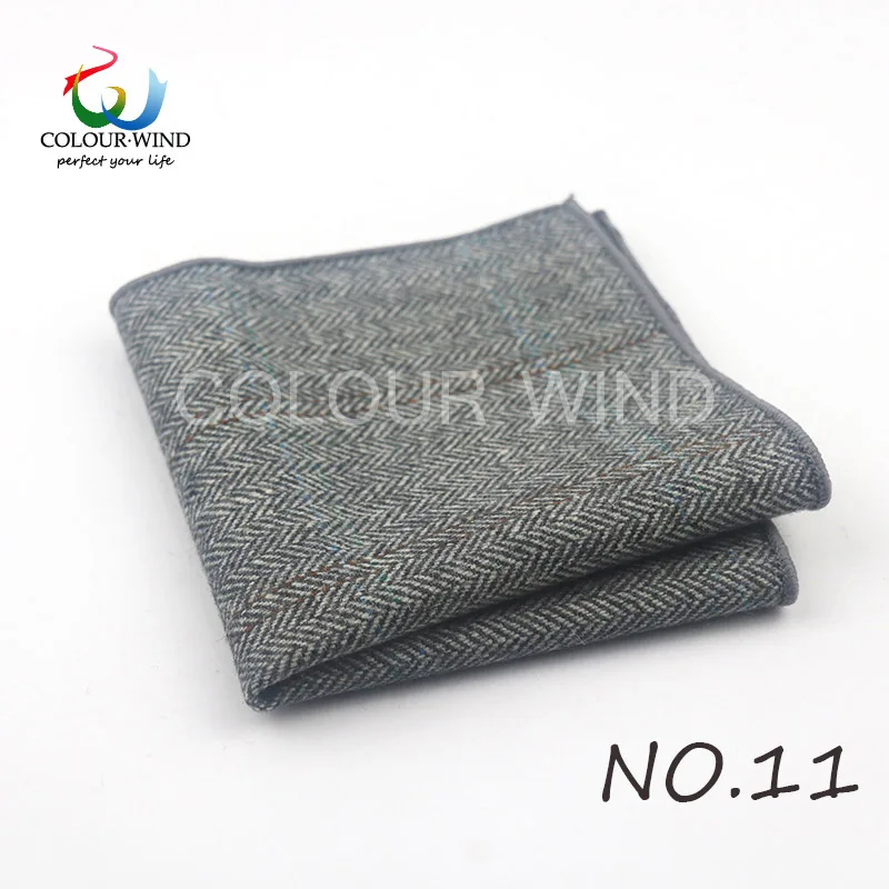 British Style Men's Wool 24*24CM Striped Cotton Handkerchief Vintage Hankies Pocket Square Set Neckwear Suit Accessories Pañuelo