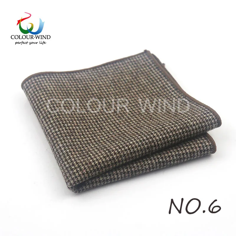 British Style Men's Wool 24*24CM Striped Cotton Handkerchief Vintage Hankies Pocket Square Set Neckwear Suit Accessories Pañuelo