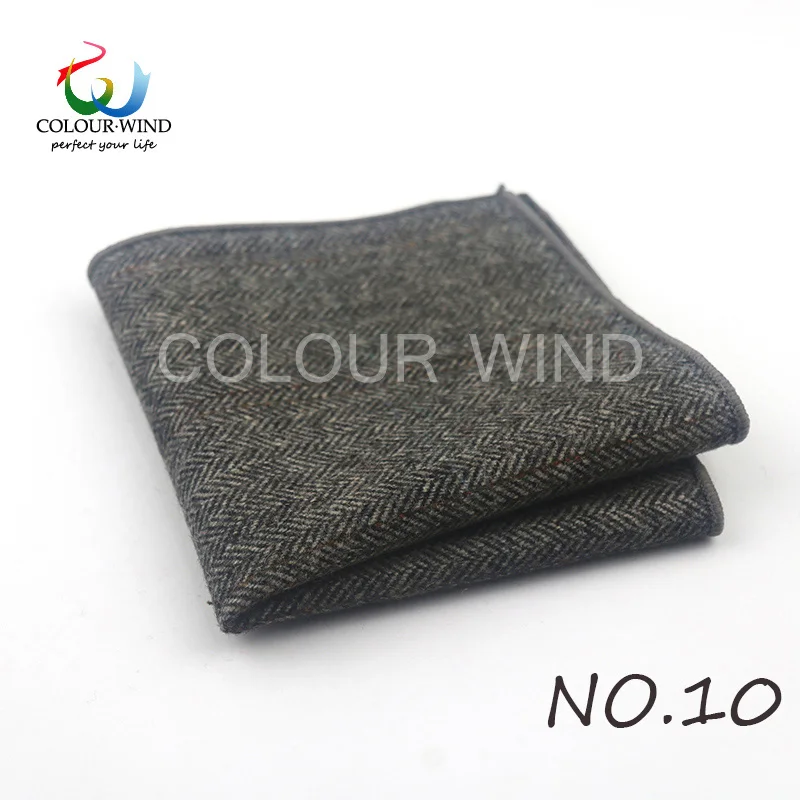 British Style Men's Wool 24*24CM Striped Cotton Handkerchief Vintage Hankies Pocket Square Set Neckwear Suit Accessories Pañuelo