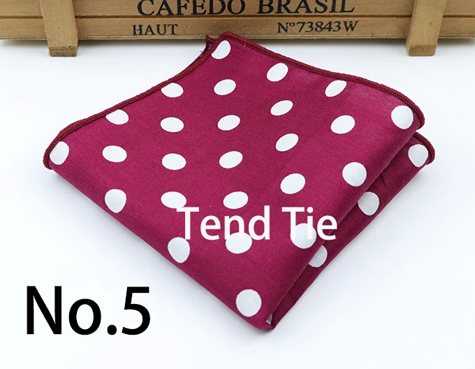Dot Cotton Handkerchiefs Woven Colorful Printing Round Pocket Square Mens Casual Circle Square Pockets Handkerchief Towels