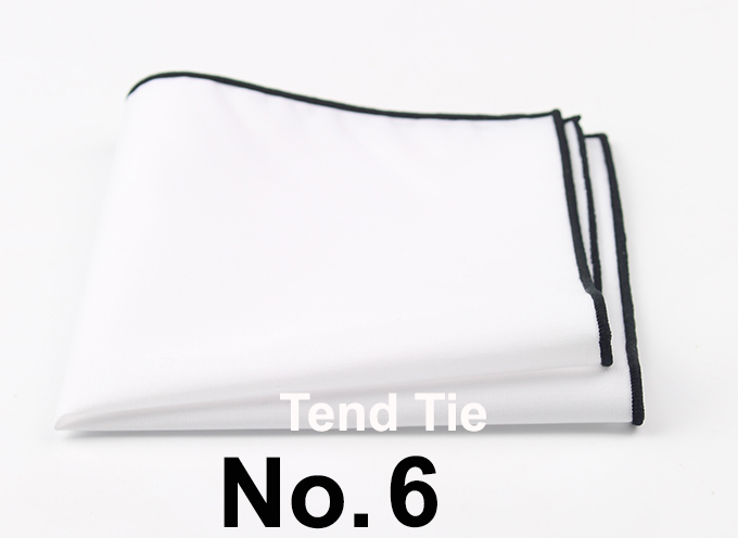 Men's Sunny Style Cotton Handkerchief Black Pocket Square Colorful Edge Hankies Towel Casual 23*23cm