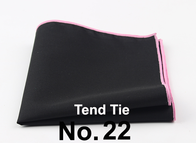 Men's Sunny Style Cotton Handkerchief Black Pocket Square Colorful Edge Hankies Towel Casual 23*23cm