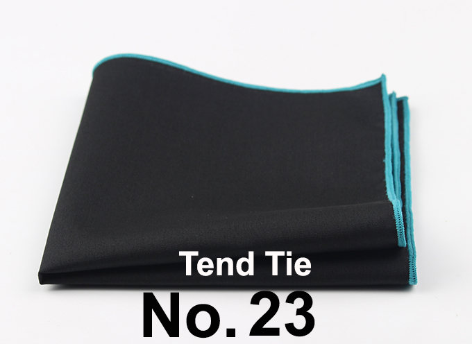 Men's Sunny Style Cotton Handkerchief Black Pocket Square Colorful Edge Hankies Towel Casual 23*23cm