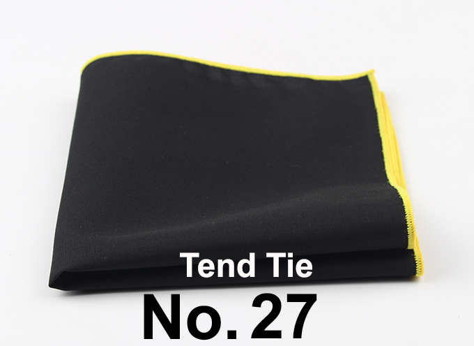Men's Sunny Style Cotton Handkerchief Black Pocket Square Colorful Edge Hankies Towel Casual 23*23cm