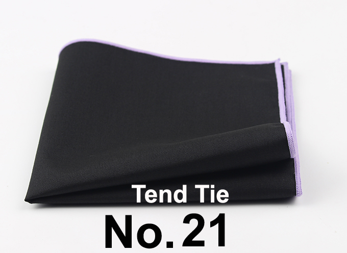 Men's Sunny Style Cotton Handkerchief Black Pocket Square Colorful Edge Hankies Towel Casual 23*23cm
