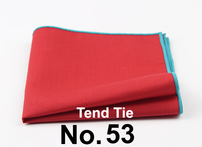 Men's Sunny Style Cotton Handkerchief Black Pocket Square Colorful Edge Hankies Towel Casual 23*23cm