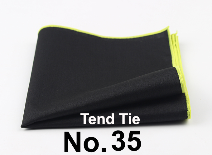 Men's Sunny Style Cotton Handkerchief Black Pocket Square Colorful Edge Hankies Towel Casual 23*23cm
