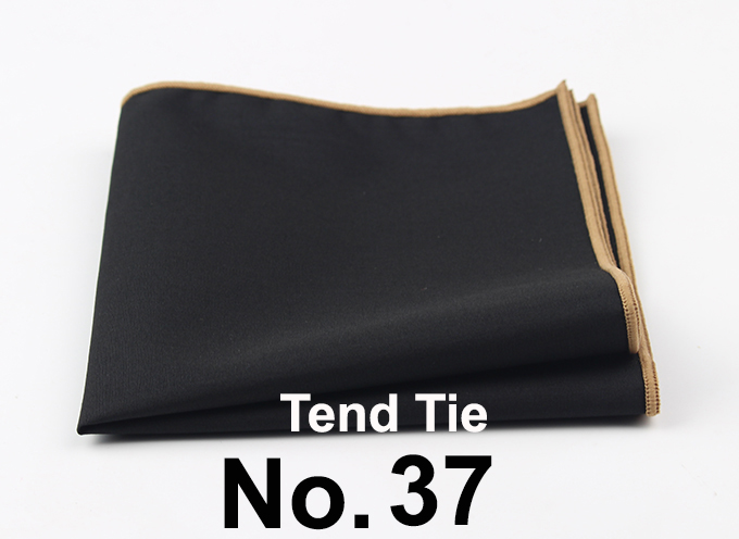 Men's Sunny Style Cotton Handkerchief Black Pocket Square Colorful Edge Hankies Towel Casual 23*23cm
