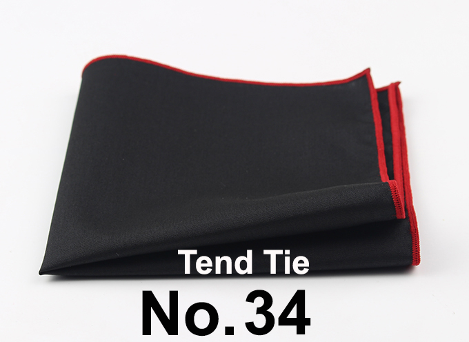 Men's Sunny Style Cotton Handkerchief Black Pocket Square Colorful Edge Hankies Towel Casual 23*23cm