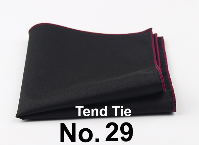 Men's Sunny Style Cotton Handkerchief Black Pocket Square Colorful Edge Hankies Towel Casual 23*23cm