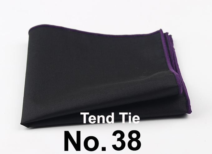 Men's Sunny Style Cotton Handkerchief Black Pocket Square Colorful Edge Hankies Towel Casual 23*23cm