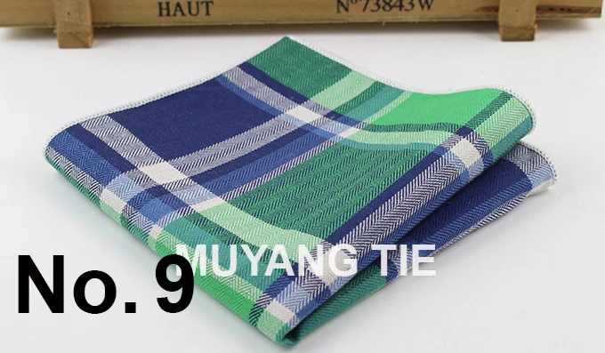 100% Cotton Hankerchief Scarves Vintage Hankies Men's Pocket Square Handkerchiefs Striped Solid Snot Rag 22*22 cm