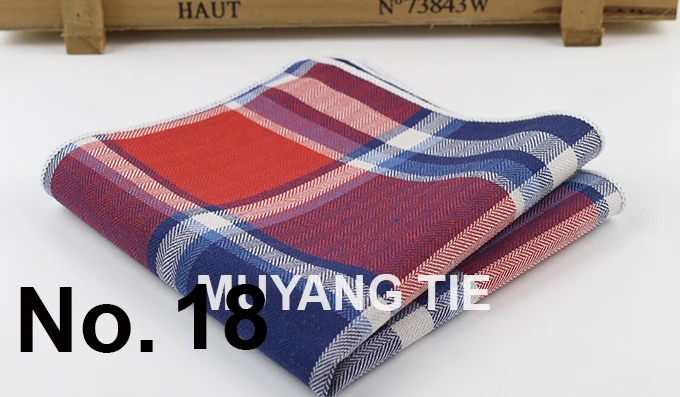 100% Cotton Hankerchief Scarves Vintage Hankies Men's Pocket Square Handkerchiefs Striped Solid Snot Rag 22*22 cm