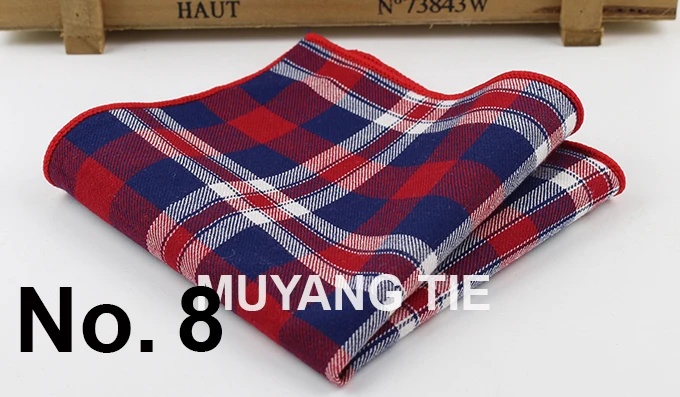 100% Cotton Hankerchief Scarves Vintage Hankies Men's Pocket Square Handkerchiefs Striped Solid Snot Rag 22*22 cm