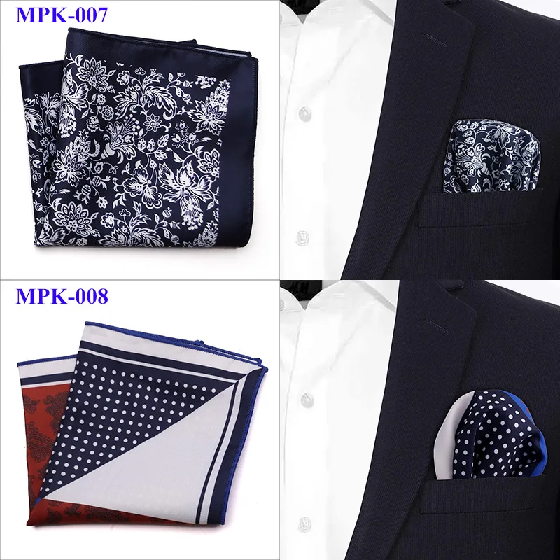 Design Pocket Square Handkerchief 23*23CM Paisley Dot Chest Hankies for Wedding Men's Suit Hanky Chest Towel