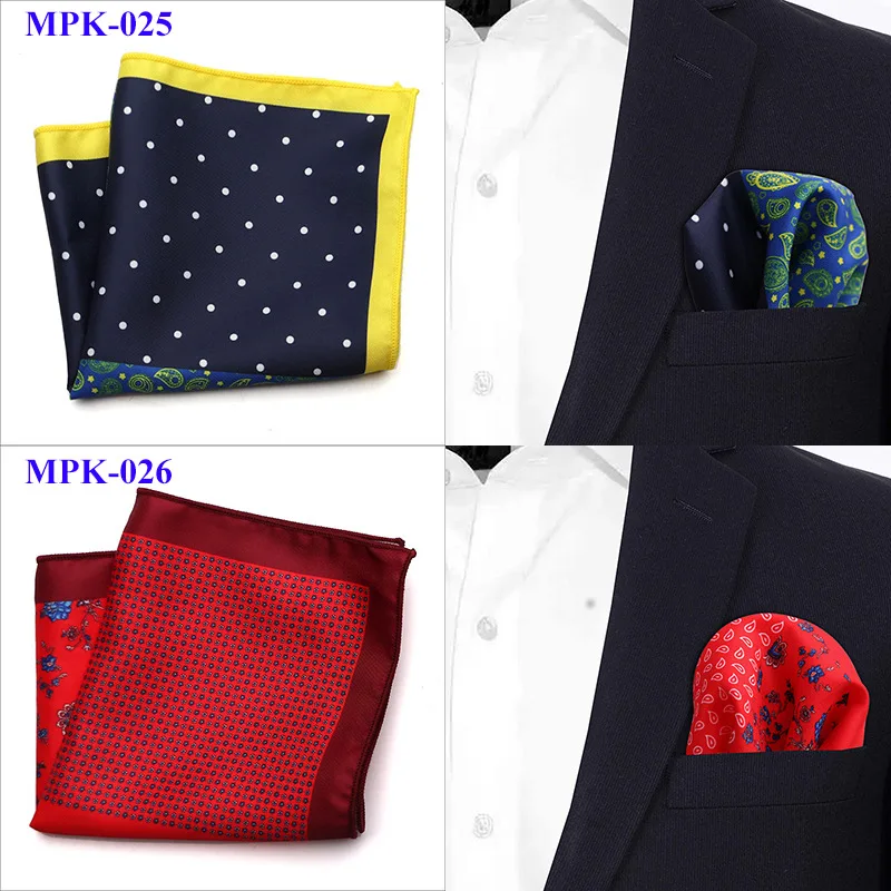 Design Pocket Square Handkerchief 23*23CM Paisley Dot Chest Hankies for Wedding Men's Suit Hanky Chest Towel