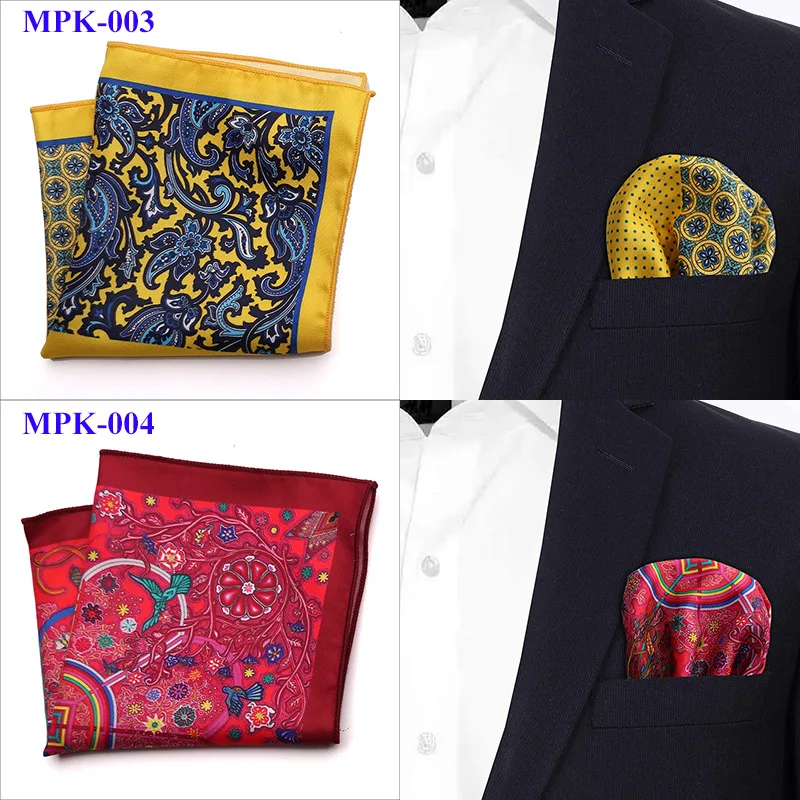 Design Pocket Square Handkerchief 23*23CM Paisley Dot Chest Hankies for Wedding Men's Suit Hanky Chest Towel