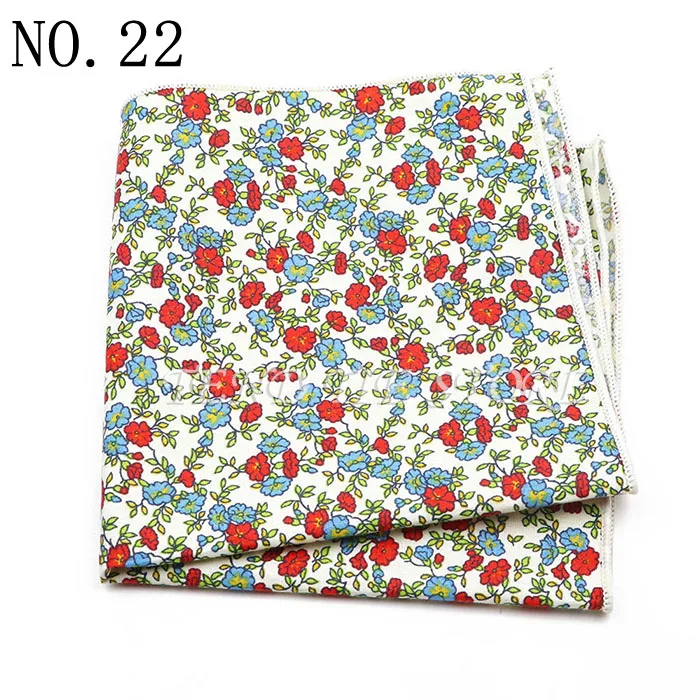 New Style Men's Hankerchief Scarves Tender Cotton Hankies Pocket Square Handkerchiefs Fashion Flower Wedding Accessories Gift