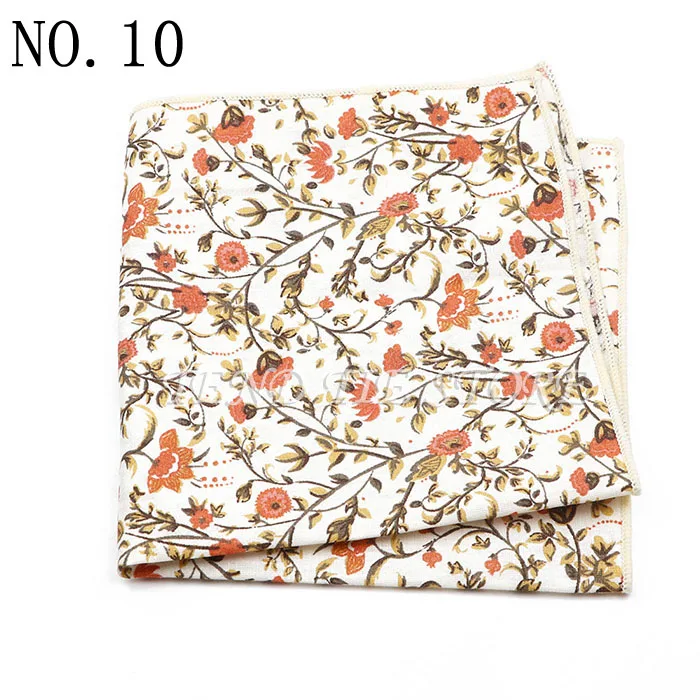 New Style Men's Hankerchief Scarves Tender Cotton Hankies Pocket Square Handkerchiefs Fashion Flower Wedding Accessories Gift