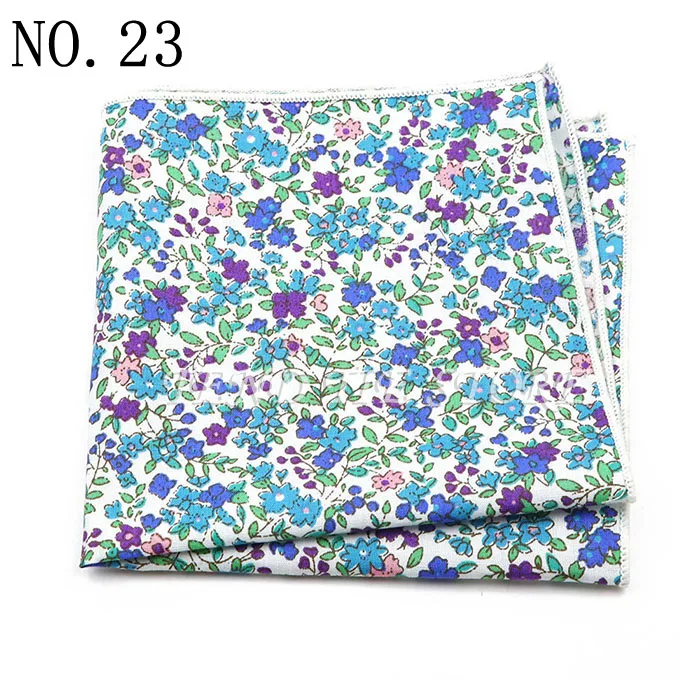 New Style Men's Hankerchief Scarves Tender Cotton Hankies Pocket Square Handkerchiefs Fashion Flower Wedding Accessories Gift