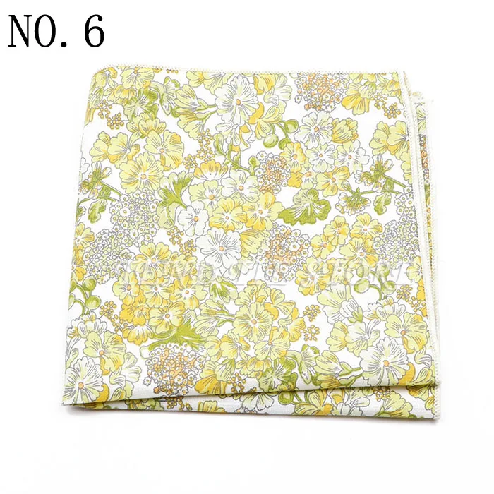 New Style Men's Hankerchief Scarves Tender Cotton Hankies Pocket Square Handkerchiefs Fashion Flower Wedding Accessories Gift