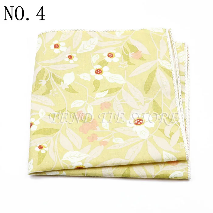 New Style Men's Hankerchief Scarves Tender Cotton Hankies Pocket Square Handkerchiefs Fashion Flower Wedding Accessories Gift
