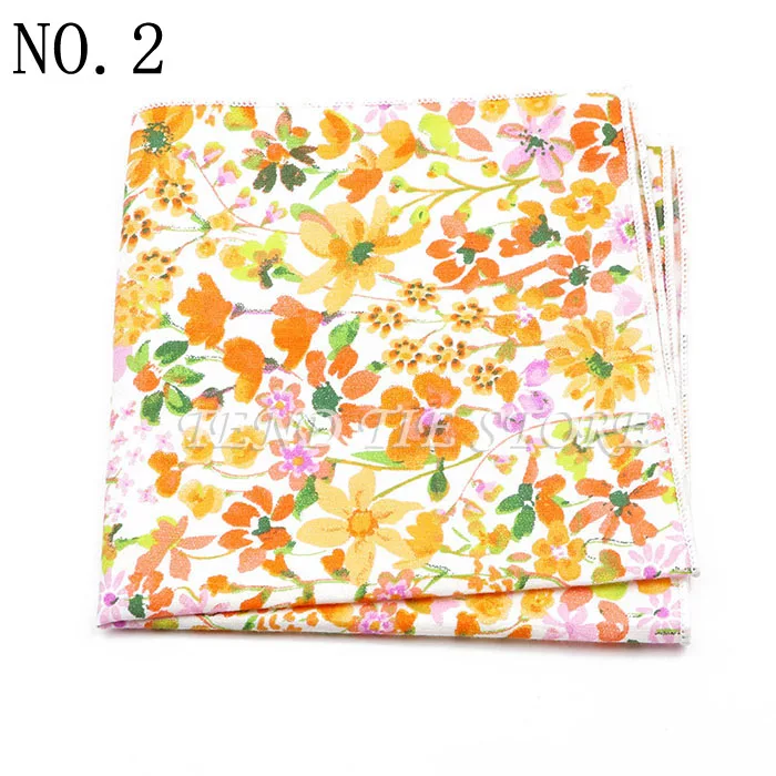 New Style Men's Hankerchief Scarves Tender Cotton Hankies Pocket Square Handkerchiefs Fashion Flower Wedding Accessories Gift