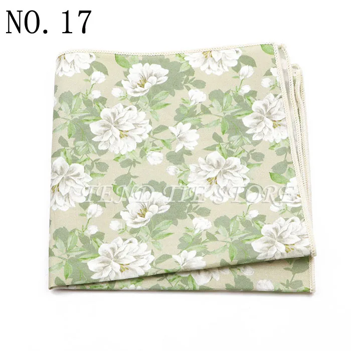 New Style Men's Hankerchief Scarves Tender Cotton Hankies Pocket Square Handkerchiefs Fashion Flower Wedding Accessories Gift