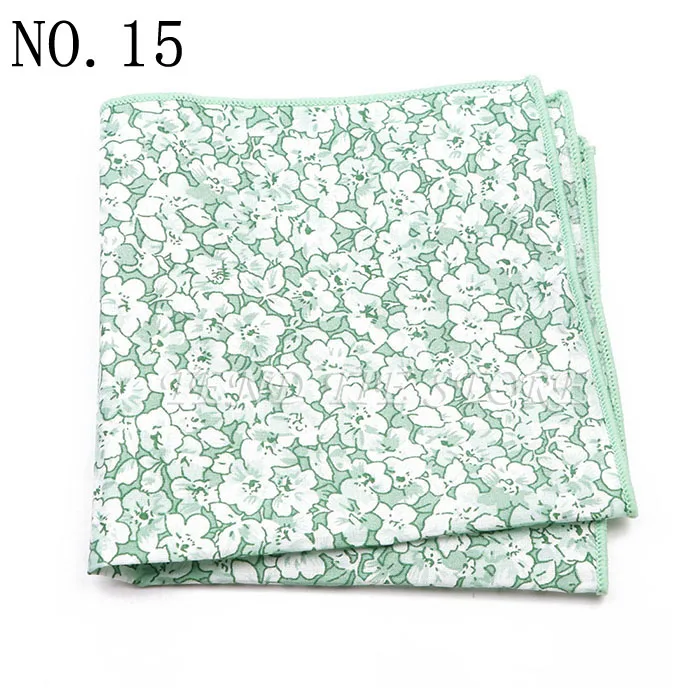 New Style Men's Hankerchief Scarves Tender Cotton Hankies Pocket Square Handkerchiefs Fashion Flower Wedding Accessories Gift