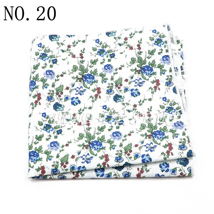 New Style Men's Hankerchief Scarves Tender Cotton Hankies Pocket Square Handkerchiefs Fashion Flower Wedding Accessories Gift
