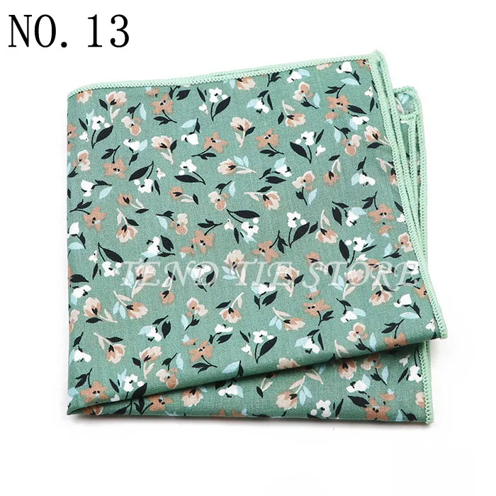 New Style Men's Hankerchief Scarves Tender Cotton Hankies Pocket Square Handkerchiefs Fashion Flower Wedding Accessories Gift