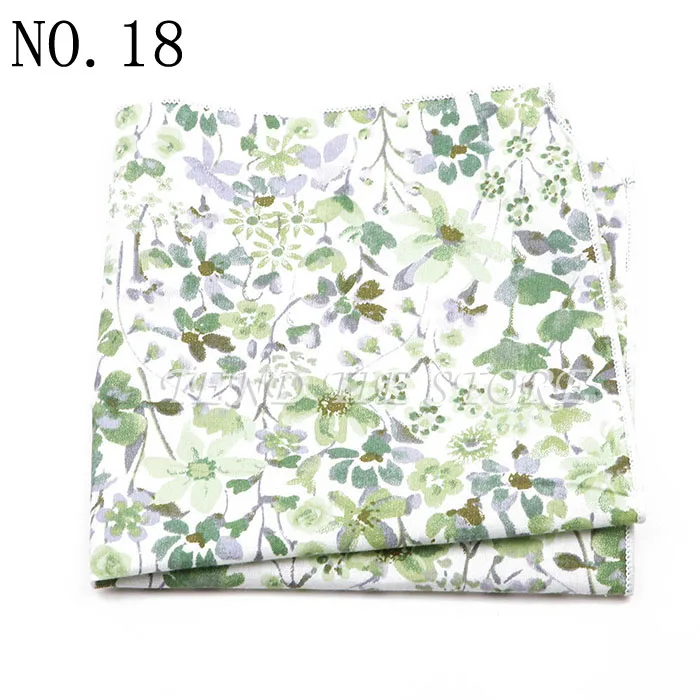 New Style Men's Hankerchief Scarves Tender Cotton Hankies Pocket Square Handkerchiefs Fashion Flower Wedding Accessories Gift