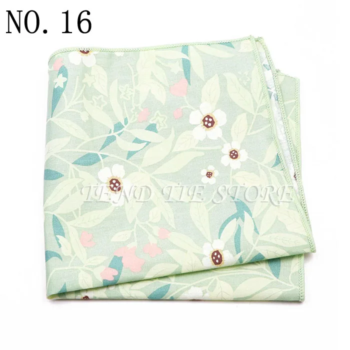New Style Men's Hankerchief Scarves Tender Cotton Hankies Pocket Square Handkerchiefs Fashion Flower Wedding Accessories Gift