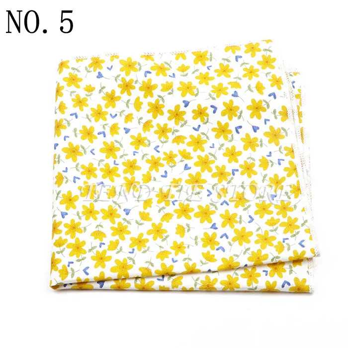 New Style Men's Hankerchief Scarves Tender Cotton Hankies Pocket Square Handkerchiefs Fashion Flower Wedding Accessories Gift