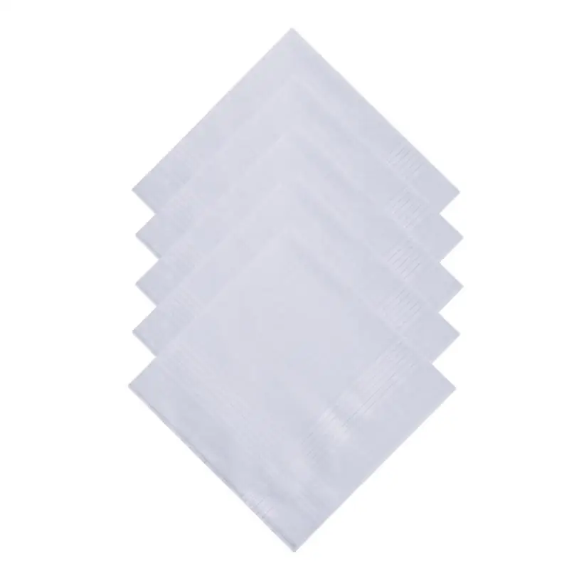 6/12Pcs Men's Pure White Handkerchiefs Women's Plain Handkerchiefs Pure Cotton Handkerchiefs Flap Pocket Pants Scarf