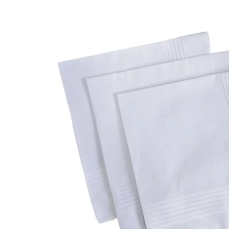 6/12Pcs Men's Pure White Handkerchiefs Women's Plain Handkerchiefs Pure Cotton Handkerchiefs Flap Pocket Pants Scarf