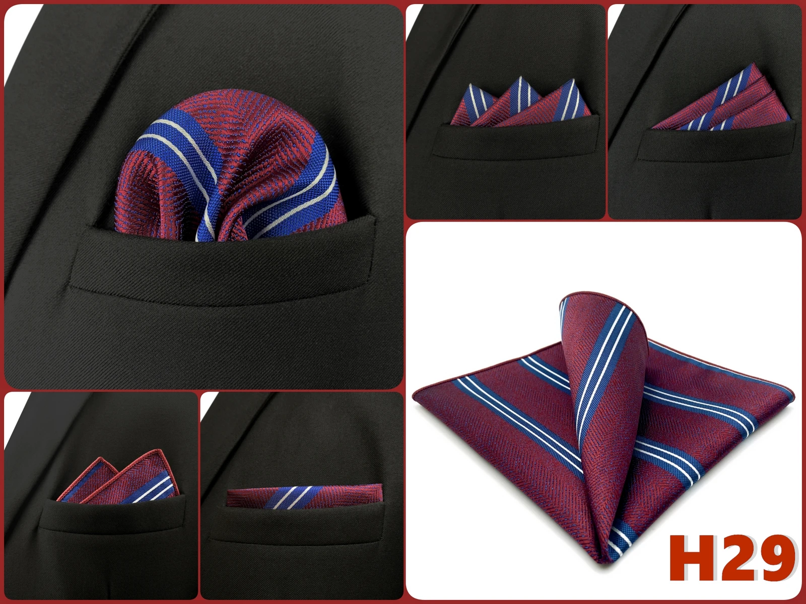 Men Pocket Square Handkerchief Multi Styles Paisley Floral Solid Jacquard Suit Pocket Towel Hanky Business Wedding Accessories