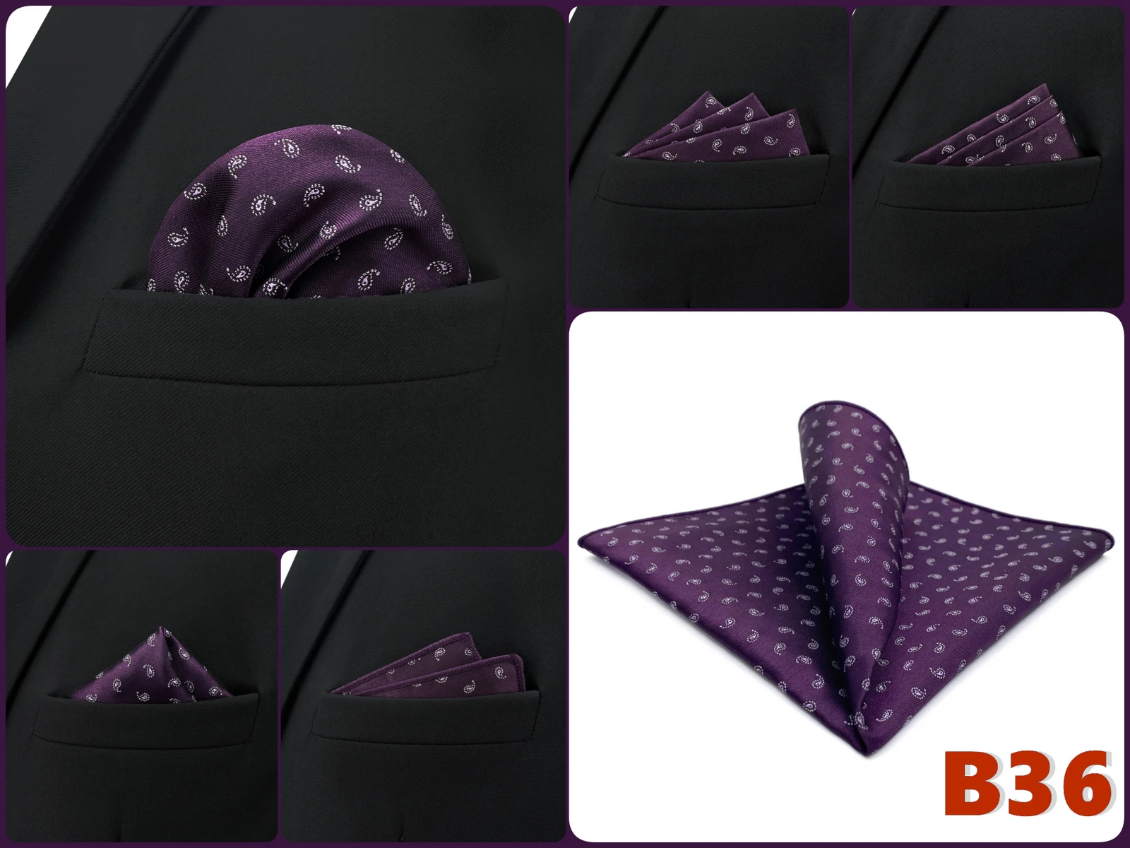 Men Pocket Square Handkerchief Multi Styles Paisley Floral Solid Jacquard Suit Pocket Towel Hanky Business Wedding Accessories
