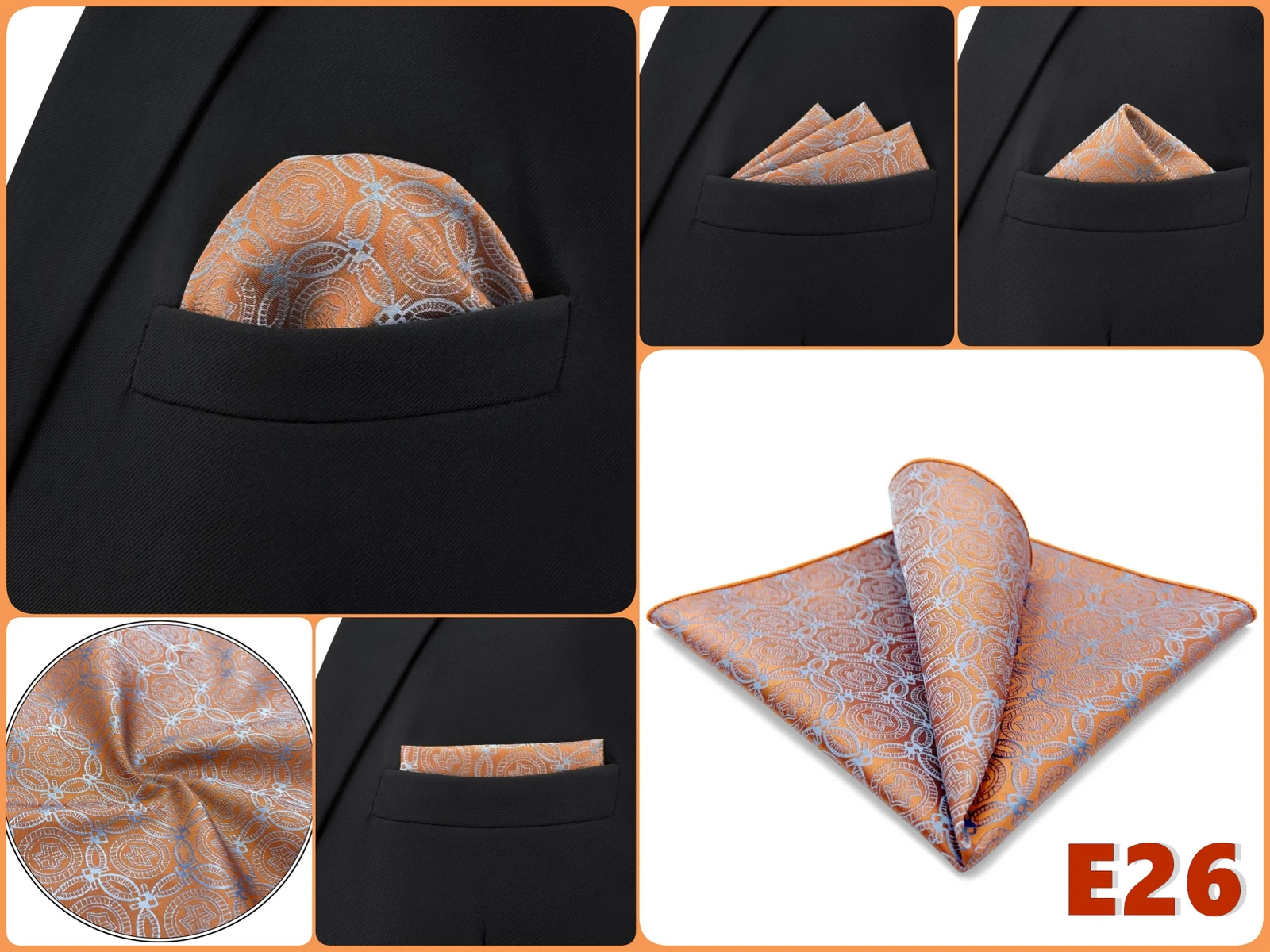 Men Pocket Square Handkerchief Multi Styles Paisley Floral Solid Jacquard Suit Pocket Towel Hanky Business Wedding Accessories