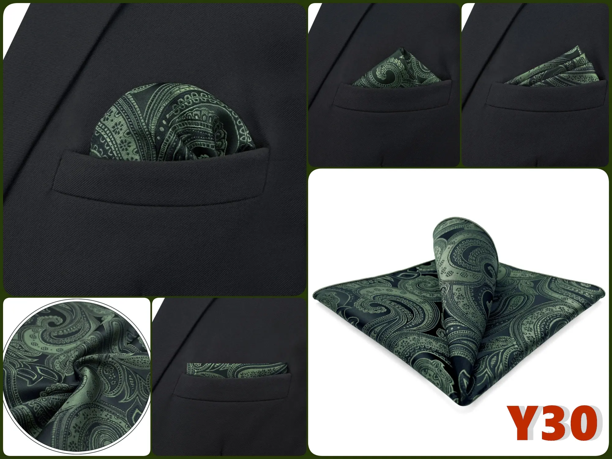 Men Pocket Square Handkerchief Multi Styles Paisley Floral Solid Jacquard Suit Pocket Towel Hanky Business Wedding Accessories