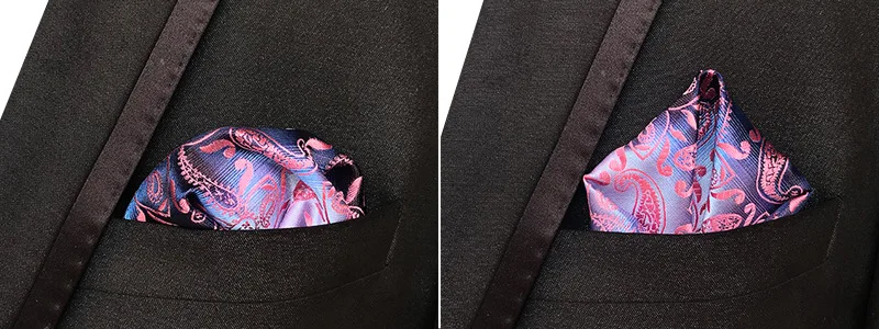 41 Colors 25*25cm Men's Business Suits Pocket Square Handkerchiefs for Wedding Paisley Dot Stripes Hankies Mens Pocket Towel