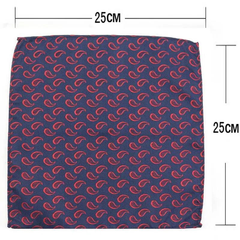 41 Colors 25*25cm Men's Business Suits Pocket Square Handkerchiefs for Wedding Paisley Dot Stripes Hankies Mens Pocket Towel