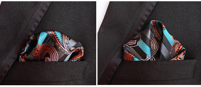 41 Colors 25*25cm Men's Business Suits Pocket Square Handkerchiefs for Wedding Paisley Dot Stripes Hankies Mens Pocket Towel