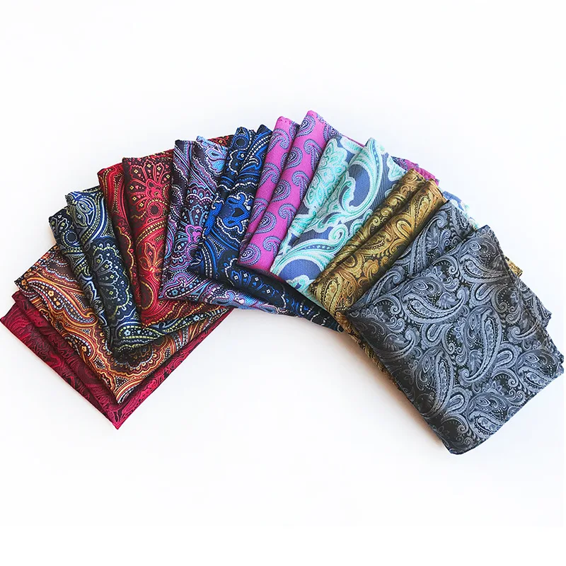 41 Colors 25*25cm Men's Business Suits Pocket Square Handkerchiefs for Wedding Paisley Dot Stripes Hankies Mens Pocket Towel