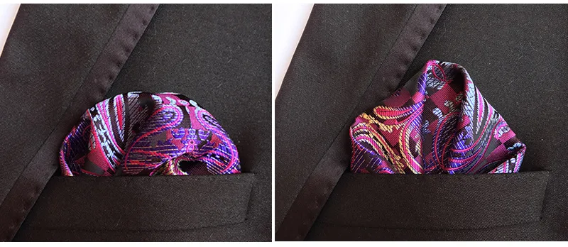 41 Colors 25*25cm Men's Business Suits Pocket Square Handkerchiefs for Wedding Paisley Dot Stripes Hankies Mens Pocket Towel