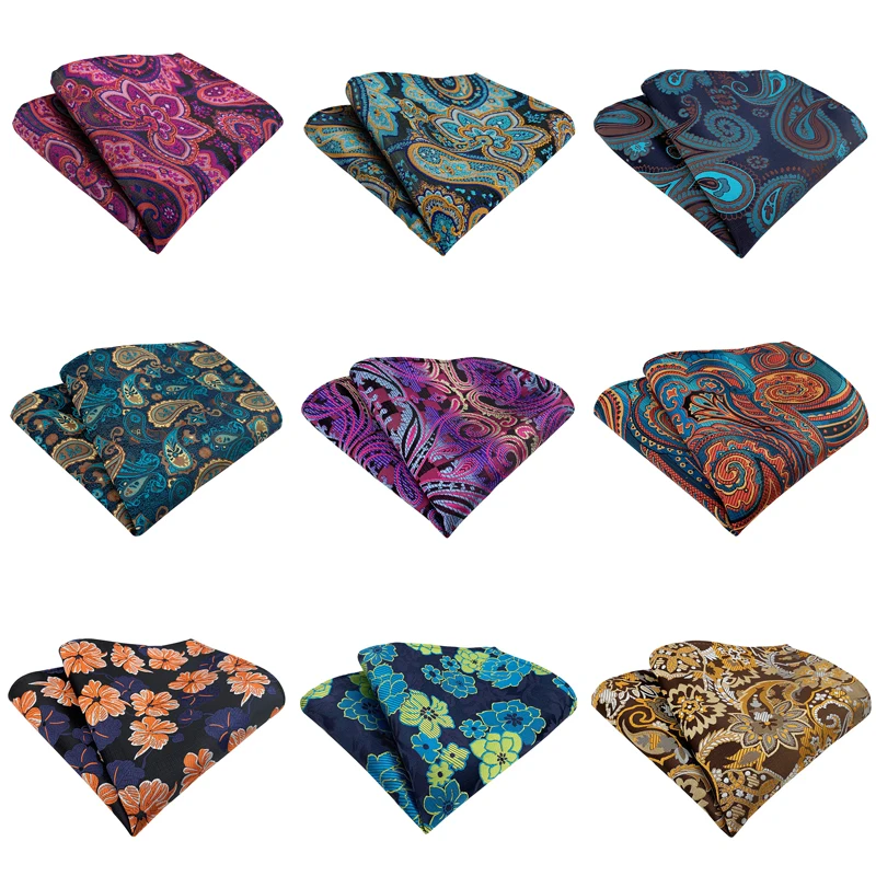 Hot sale Brand Handkerchief Pocket Square Hanky Floral Paisley Stripes For Men Fit Formal Party Abraham Lincoln's Birthday